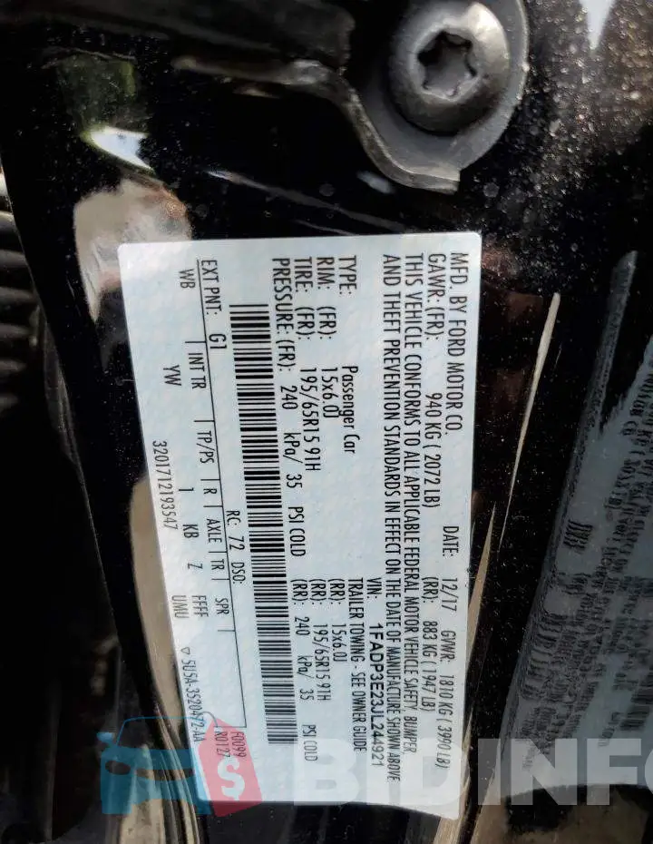1FADP3E23JL244921 Photo# 12