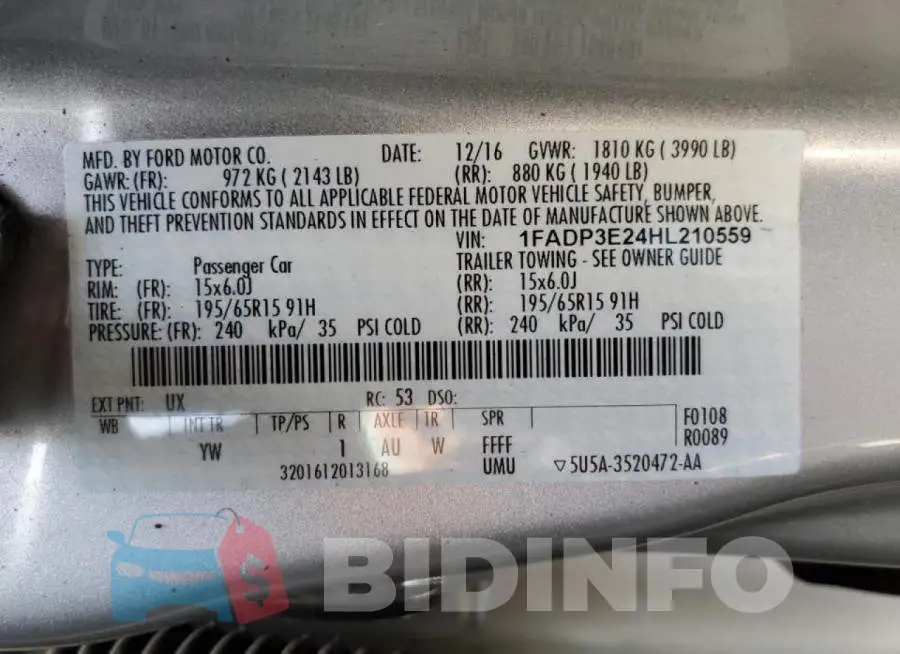 1FADP3E24HL210559 Photo# 12