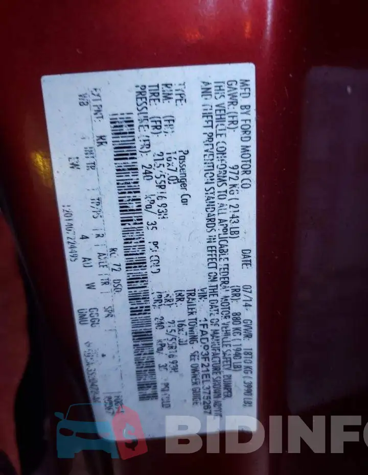1FADP3F21EL375267 Photo# 12
