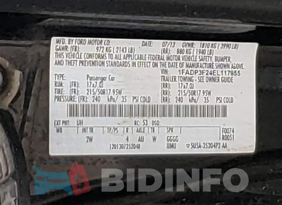 1FADP3F24EL117955 Photo# 12