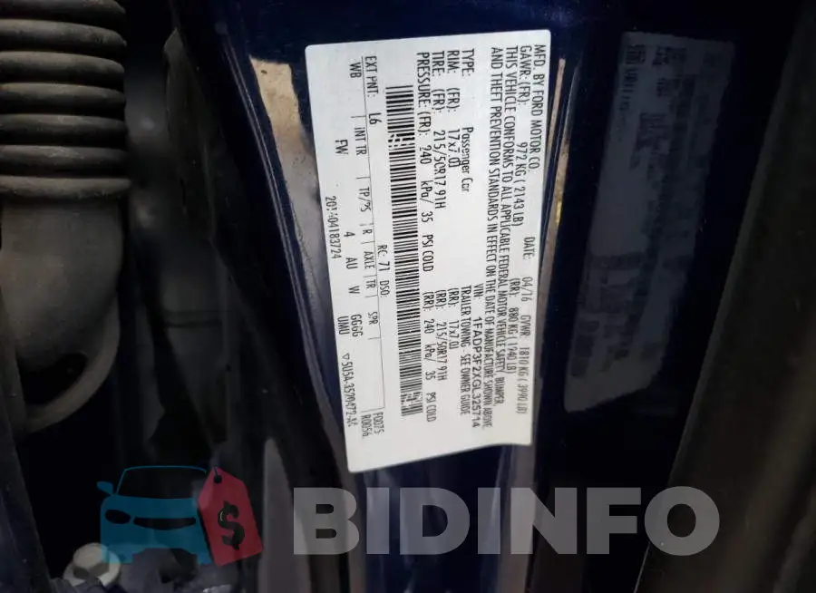 1FADP3F2XGL325714 Photo# 13