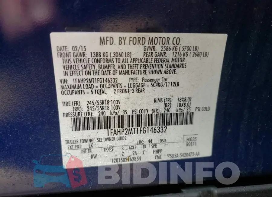 1FAHP2MT1FG146332 Photo# 12