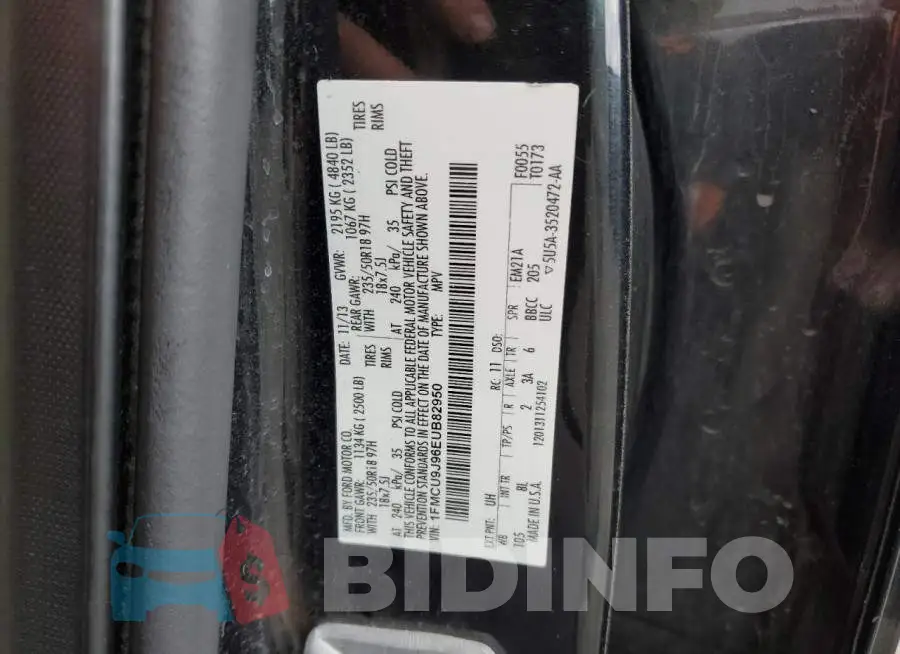 1FMCU9J96EUB82950 Photo# 12