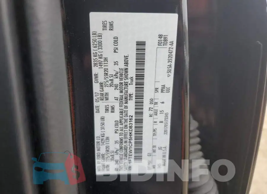 1FTEW1CP5HKD83162 Photo# 12