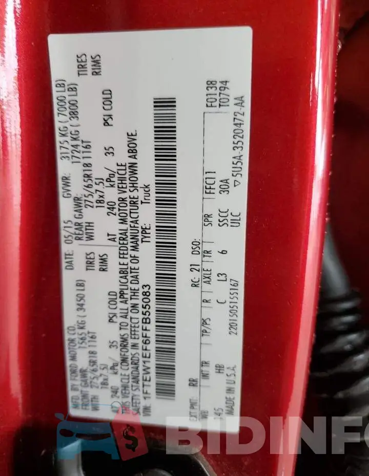 1FTEW1EF6FFB55083 Photo# 12