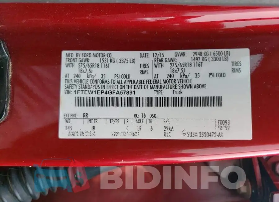 1FTEW1EP4GFA57891 Photo# 12