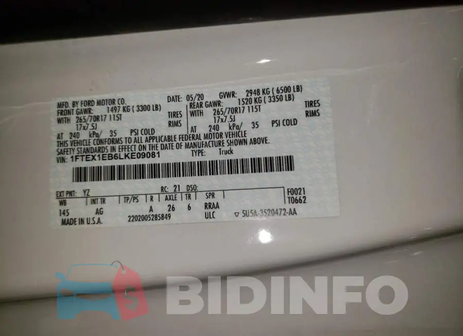 1FTEX1EB6LKE09081 Photo# 13