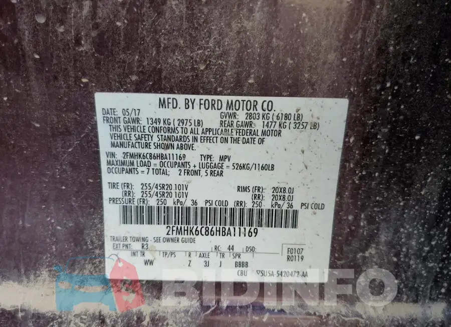 2FMHK6C86HBA11169 Photo# 14