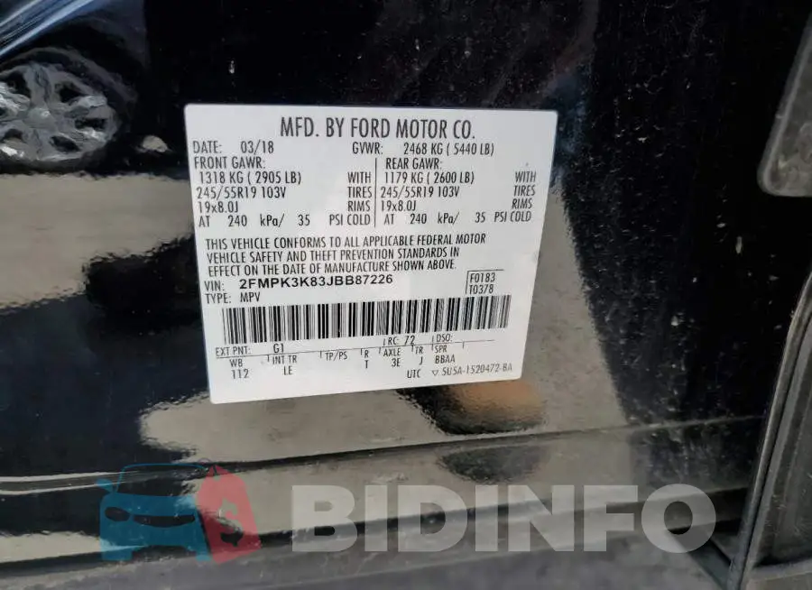 2FMPK3K83JBB87226 Photo# 13