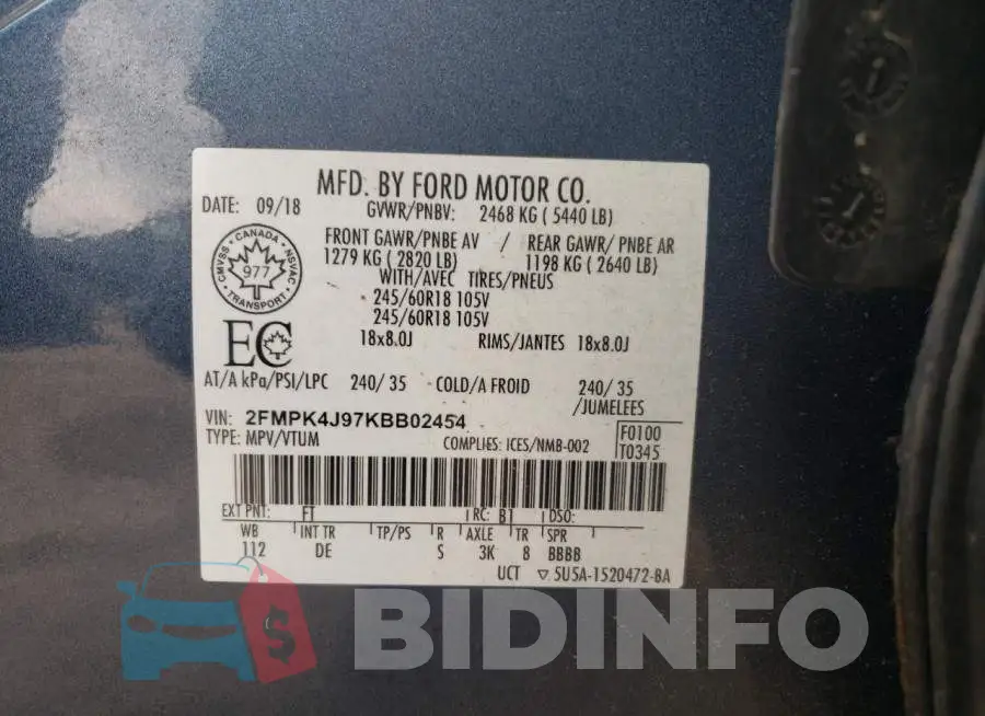 2FMPK4J97KBB02454 Photo# 14