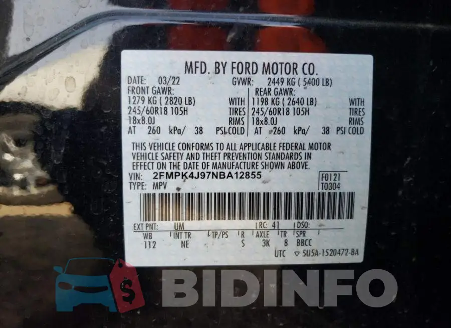 2FMPK4J97NBA12855 Photo# 13