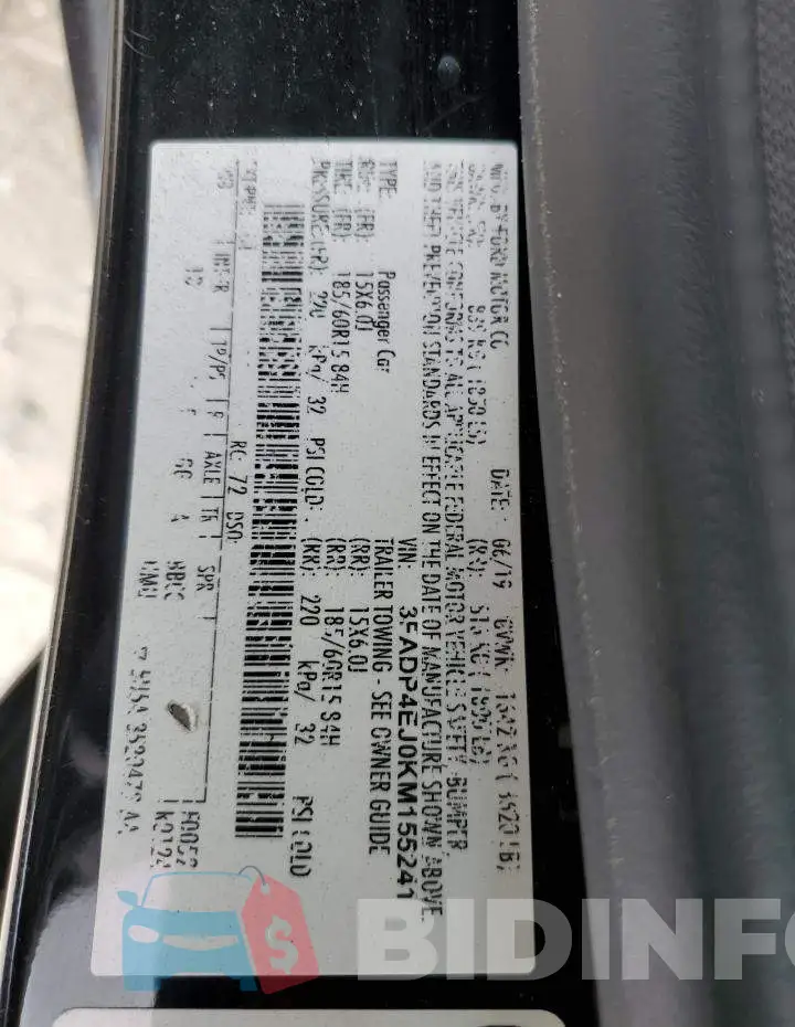 3FADP4EJ0KM155241 Photo# 12