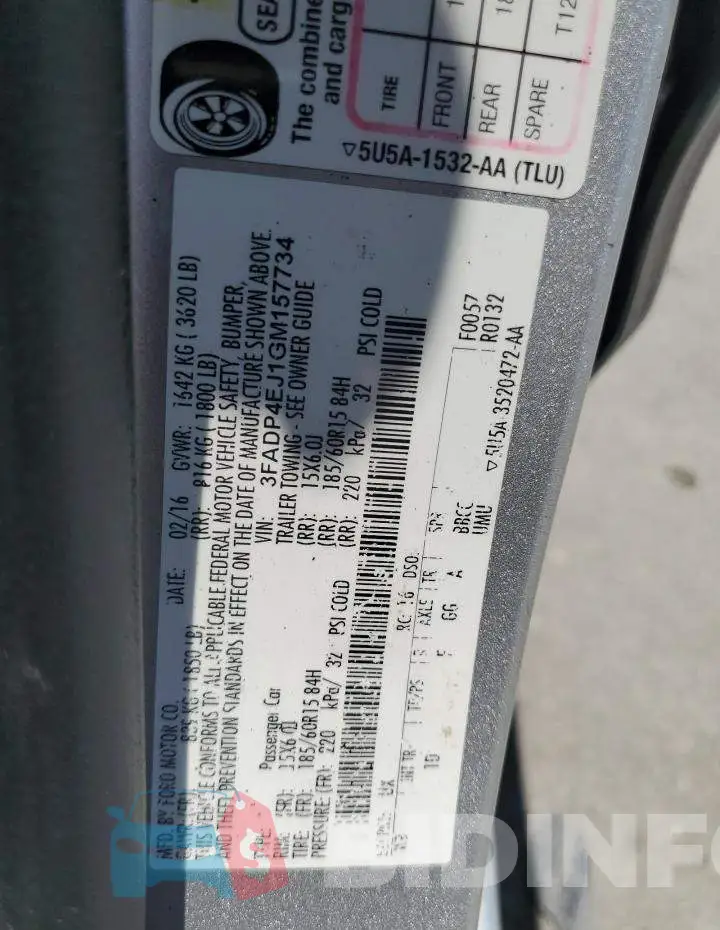 3FADP4EJ1GM157734 Photo# 12