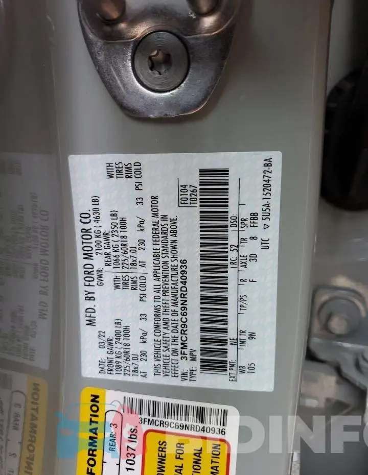 3FMCR9C69NRD40936 Photo# 13
