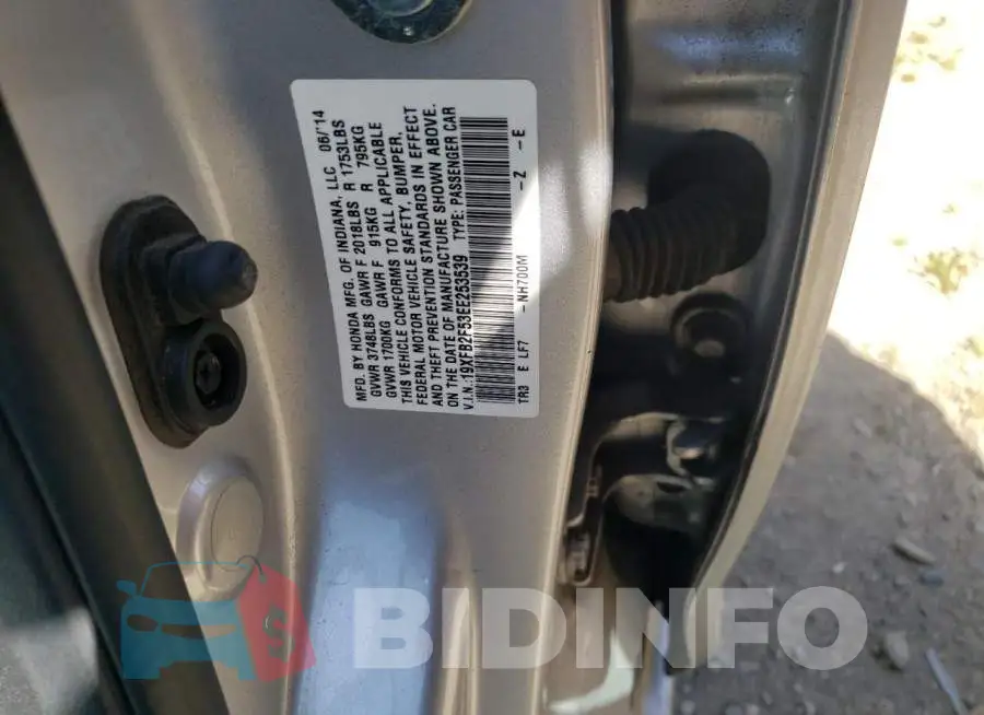 19XFB2F53EE253539 Photo# 12