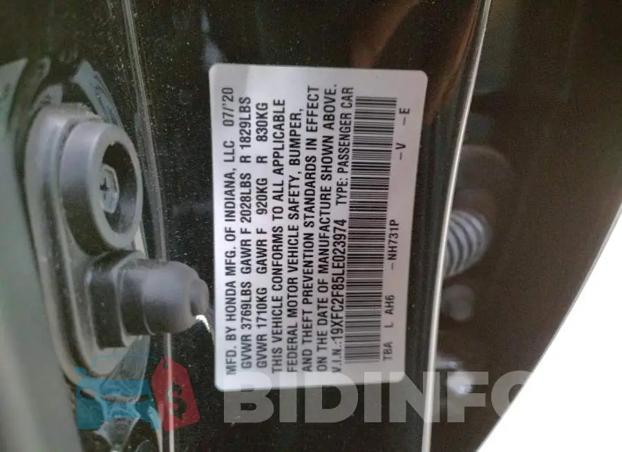 19XFC2F85LE023974 Photo# 10