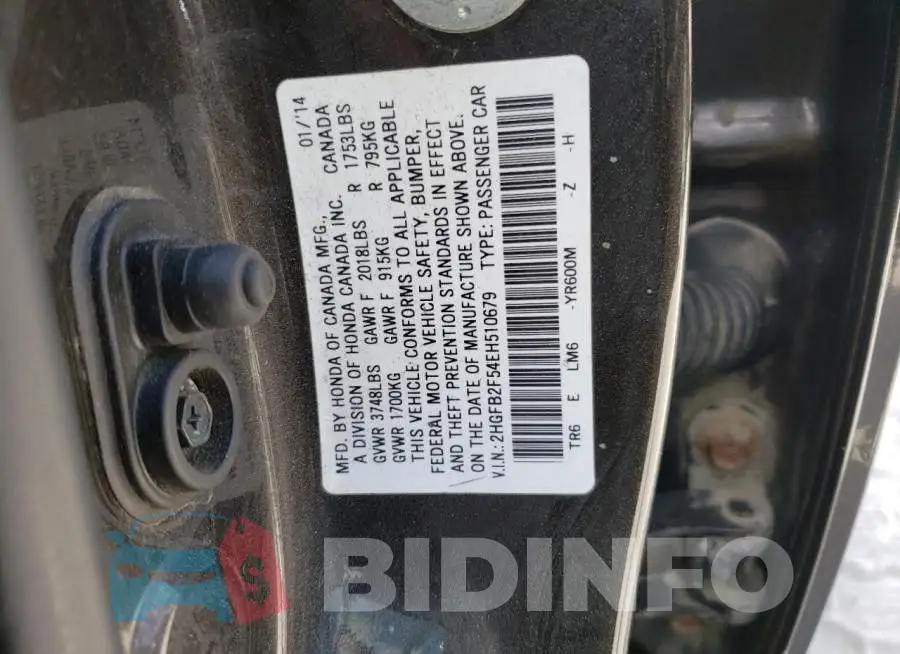 2HGFB2F54EH510679 Photo# 12