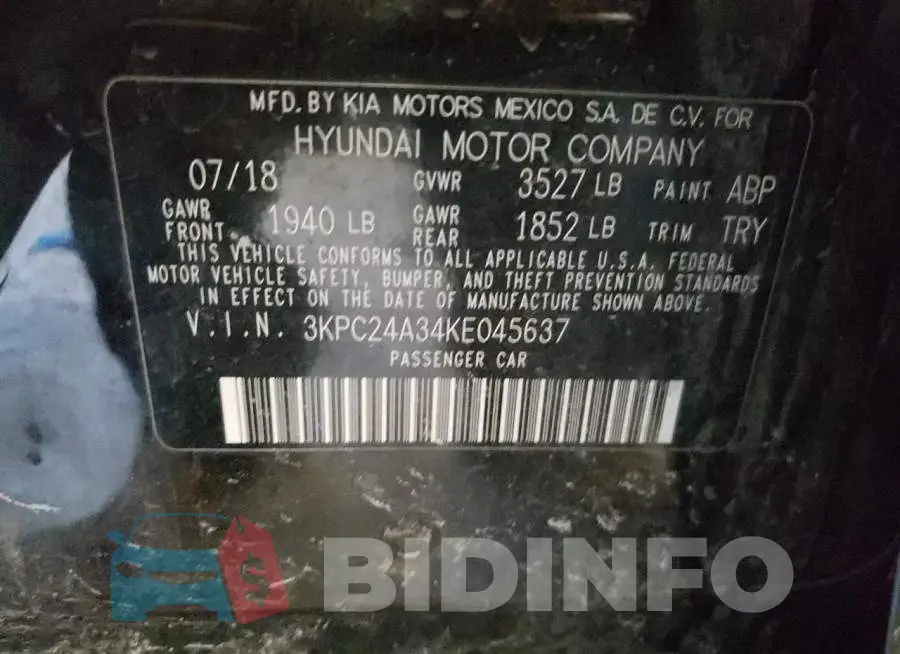 3KPC24A34KE045637 Photo# 12
