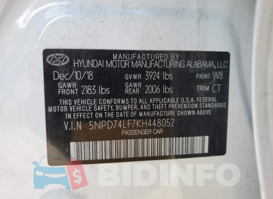 5NPD74LF7KH448052 Photo# 12