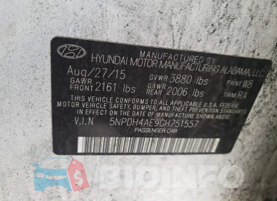 5NPDH4AE9GH751557 Photo# 10