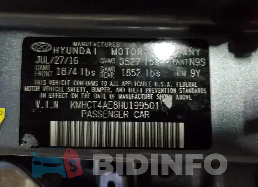 KMHCT4AE8HU199501 Photo# 12