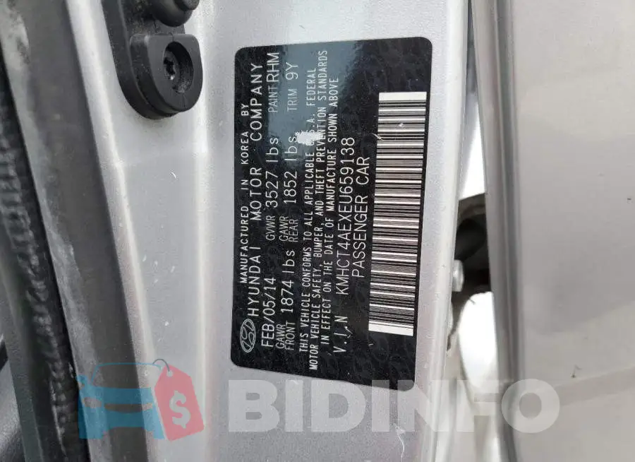 KMHCT4AEXEU659138 Photo# 12