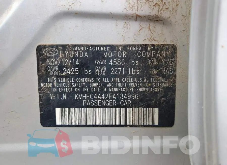 KMHEC4A42FA134996 Photo# 12