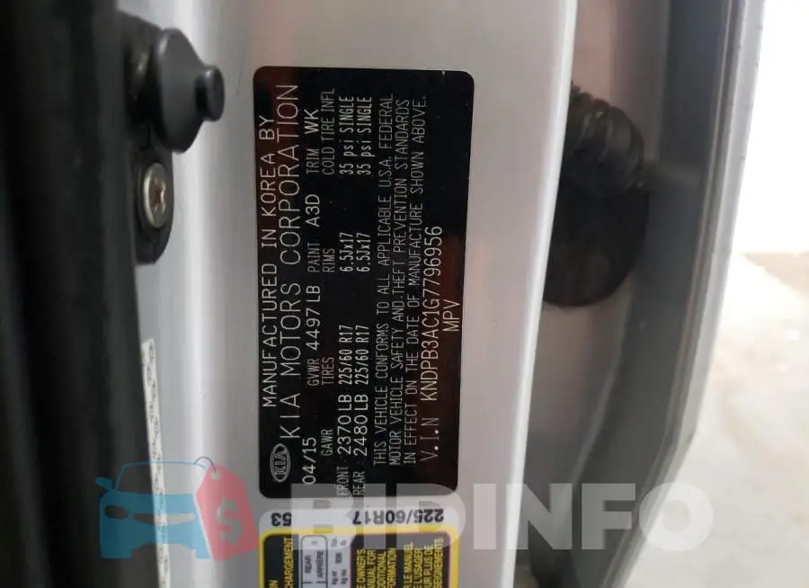 KNDPB3AC1G7796956 Photo# 13