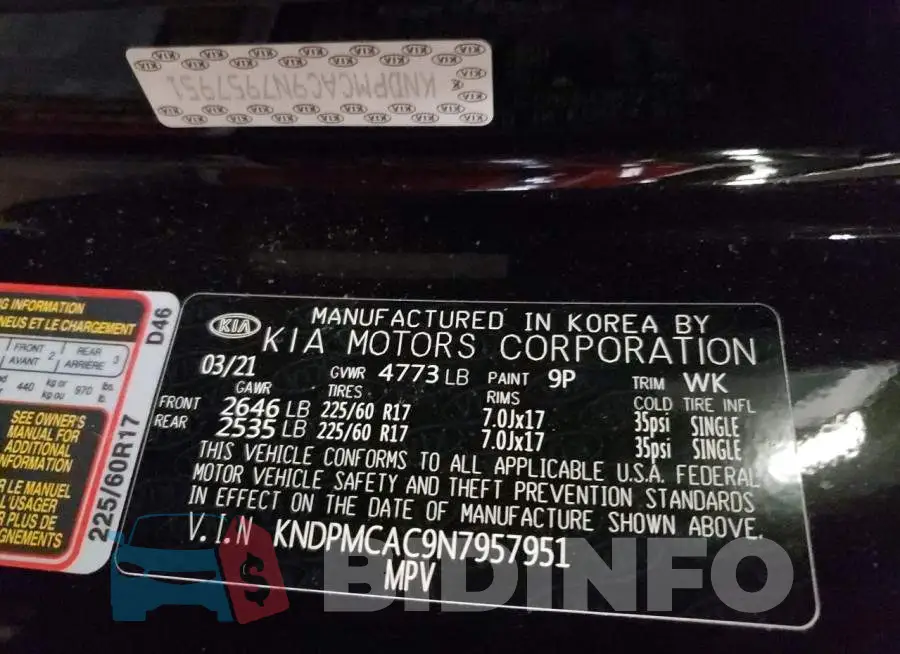 KNDPMCAC9N7957951 Photo# 13