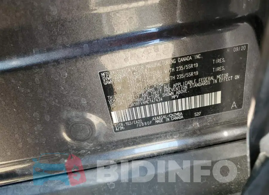 2T3A1RFV4MC147434 Photo# 13