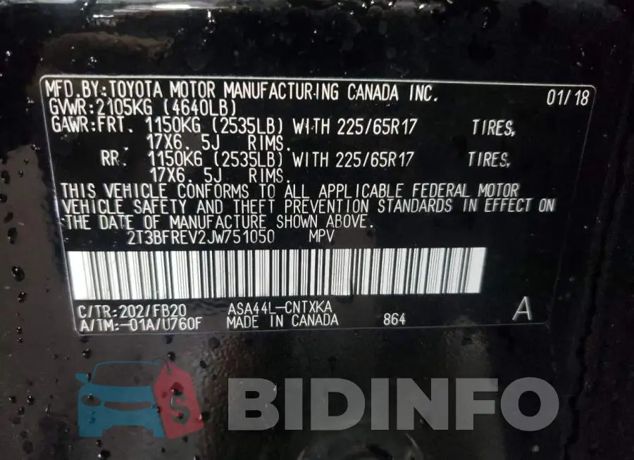 2T3BFREV2JW751050 Photo# 13