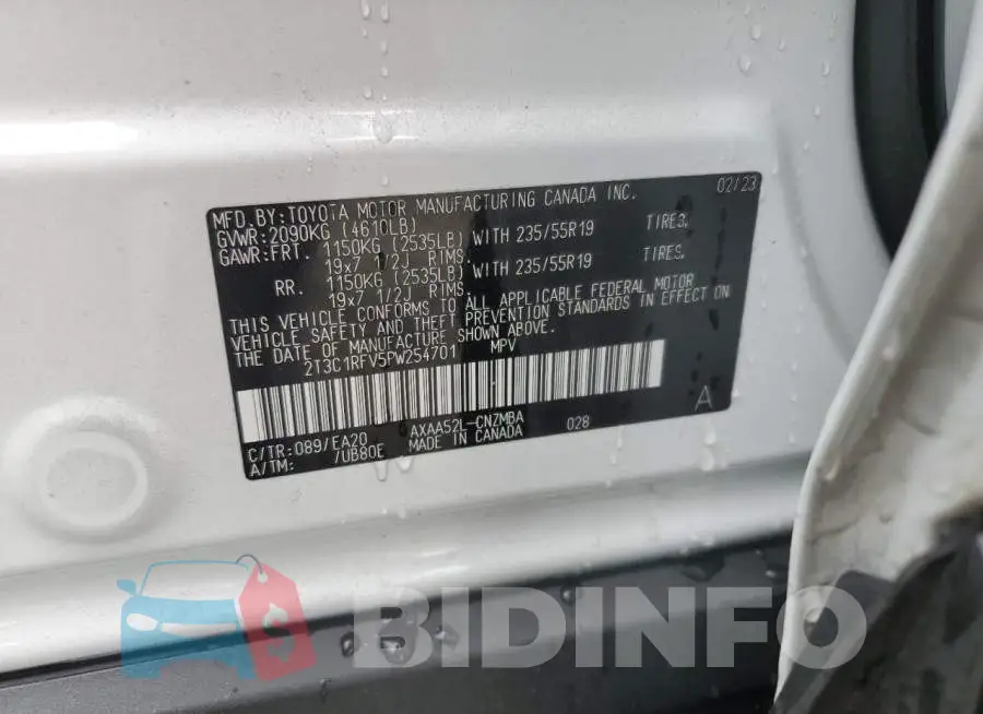 2T3C1RFV5PW254701 Photo# 13