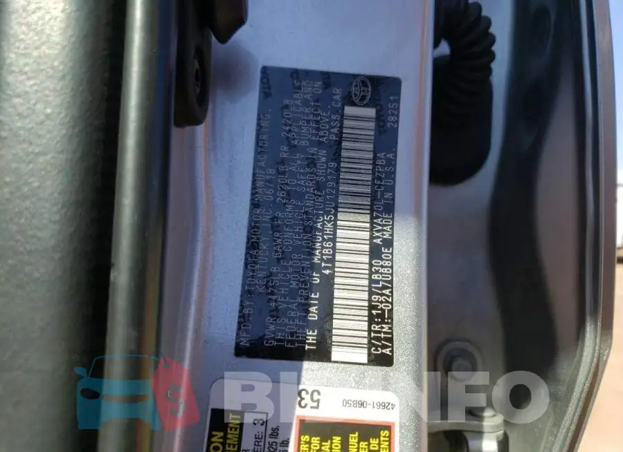4T1B61HK5JU129179 Photo# 12
