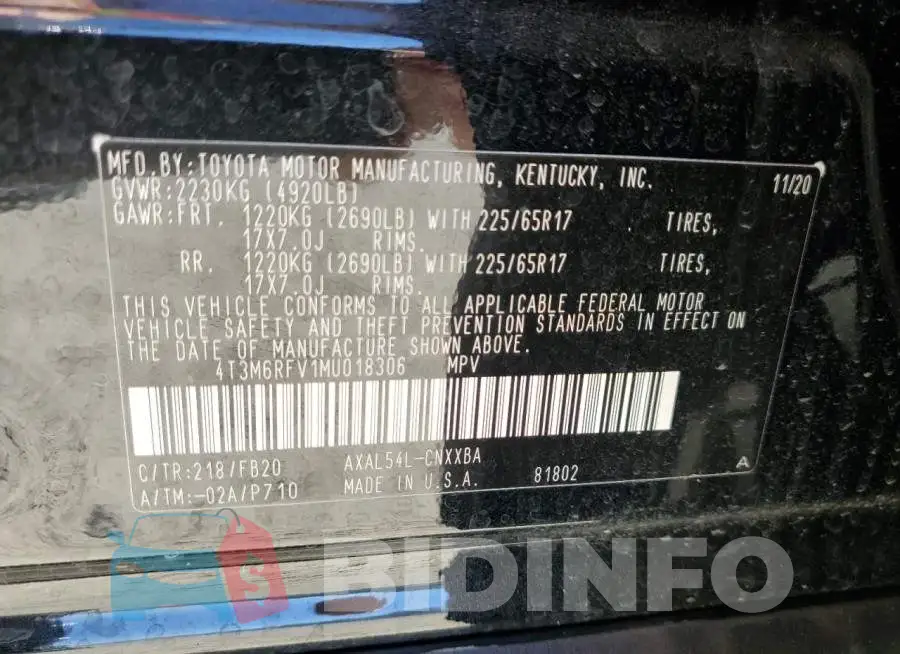 4T3M6RFV1MU018306 Photo# 10