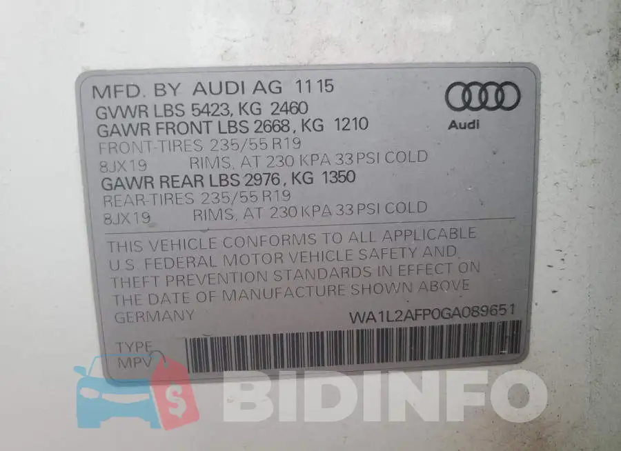 WA1L2AFP0GA089651 Photo# 12