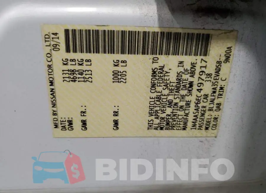 1N4AA5AP6EC497917 Photo# 12