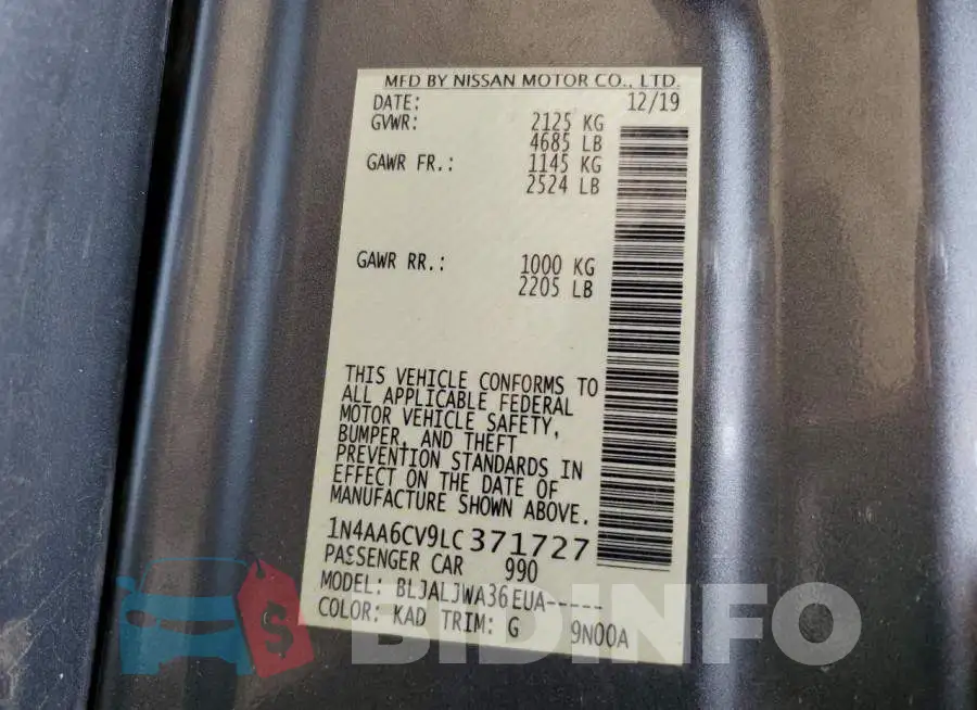 1N4AA6CV9LC371727 Photo# 13