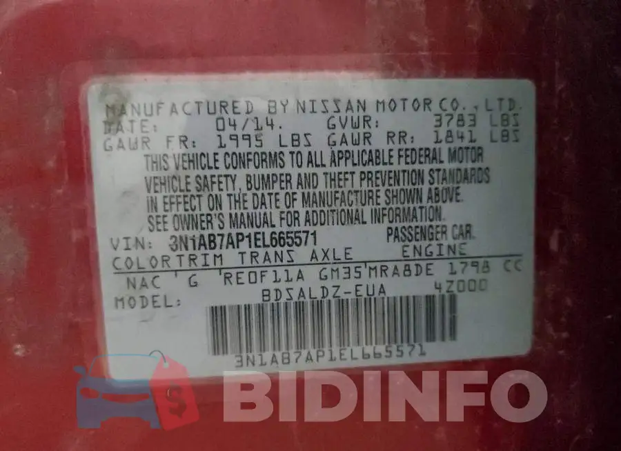 3N1AB7AP1EL665571 Photo# 12