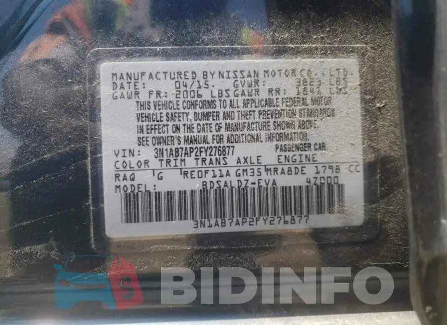 3N1AB7AP2FY276877 Photo# 12