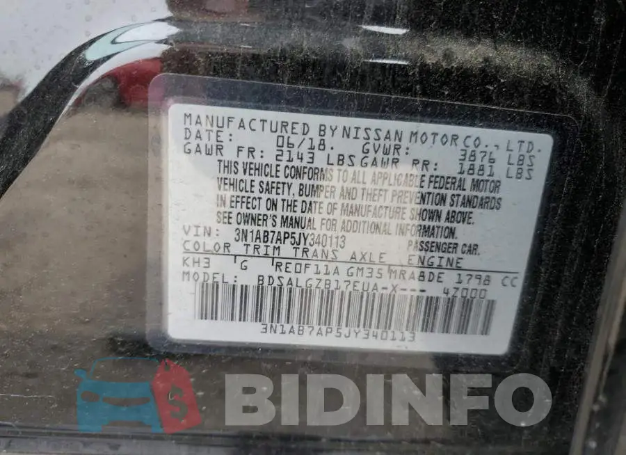 3N1AB7AP5JY340113 Photo# 12