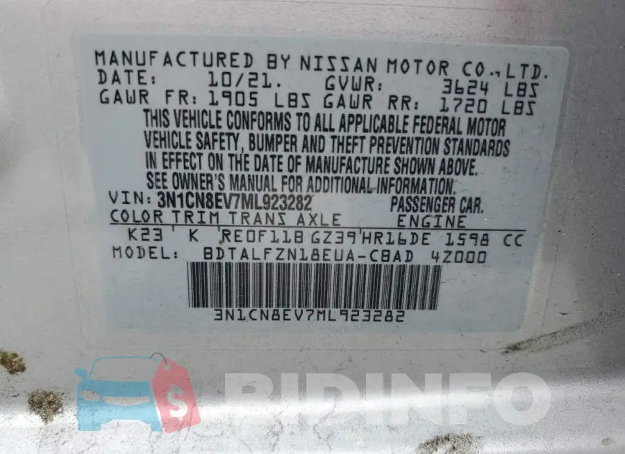 3N1CN8EV7ML923282 Photo# 12