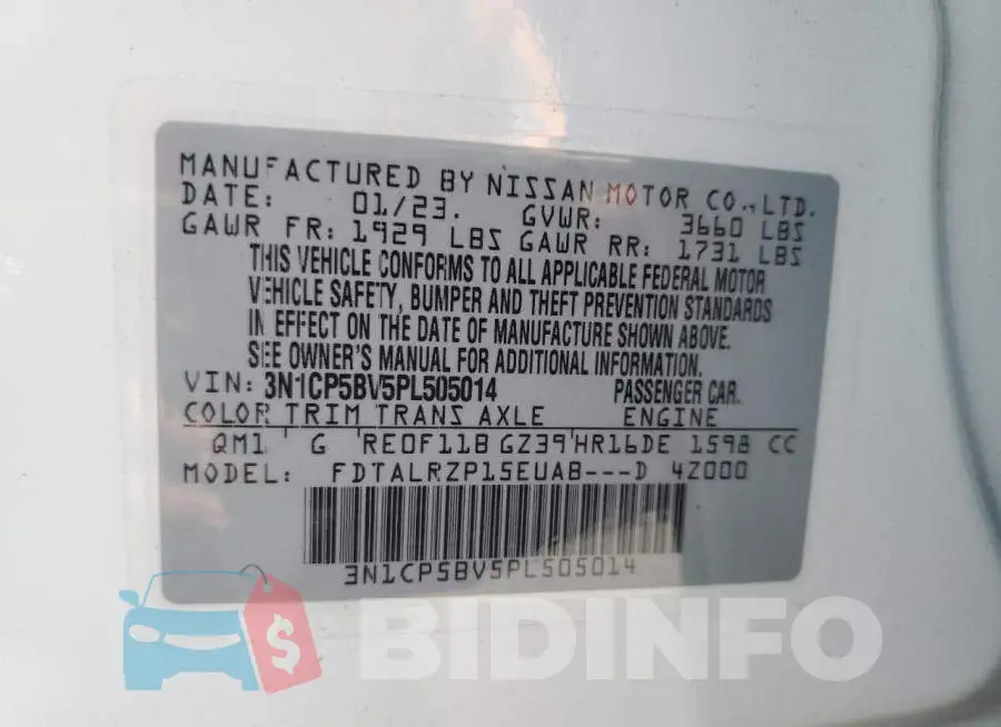 3N1CP5BV5PL505014 Photo# 13