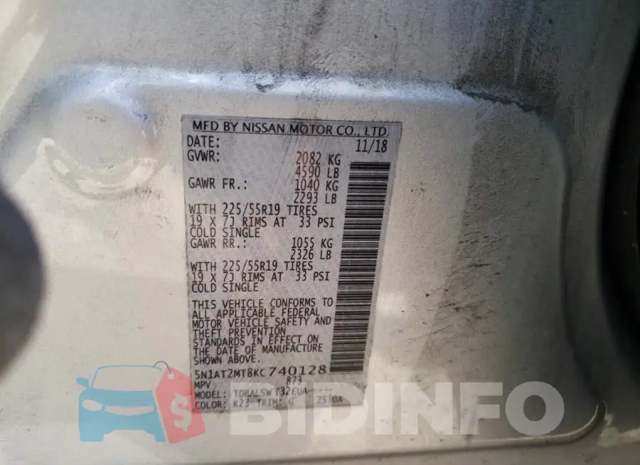 5N1AT2MT8KC740128 Photo# 13