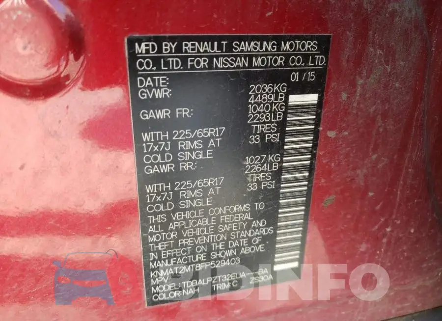 KNMAT2MT8FP529403 Photo# 14
