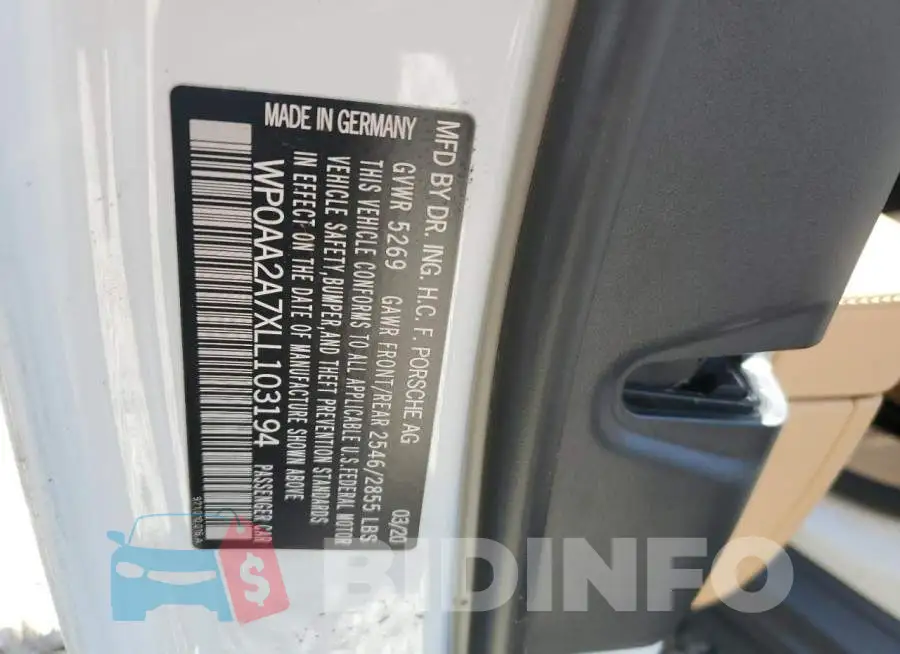 WP0AA2A7XLL103194 Photo# 13