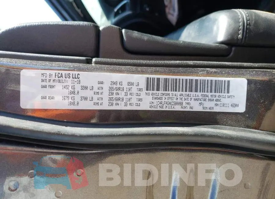 1C4RJFAGXKC580068 Photo# 12