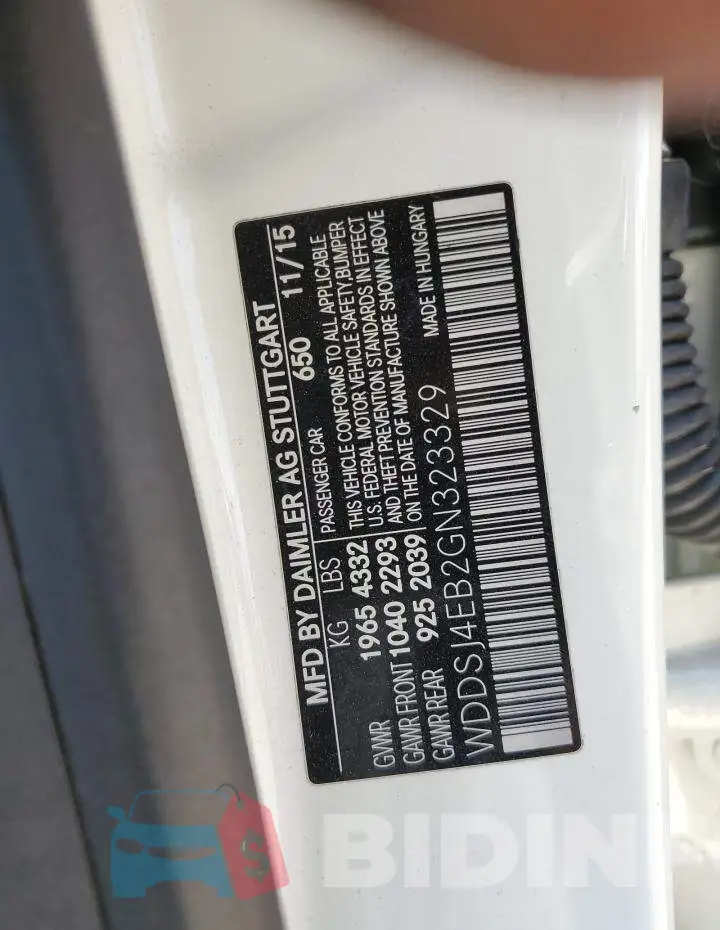WDDSJ4EB2GN323329 Photo# 12