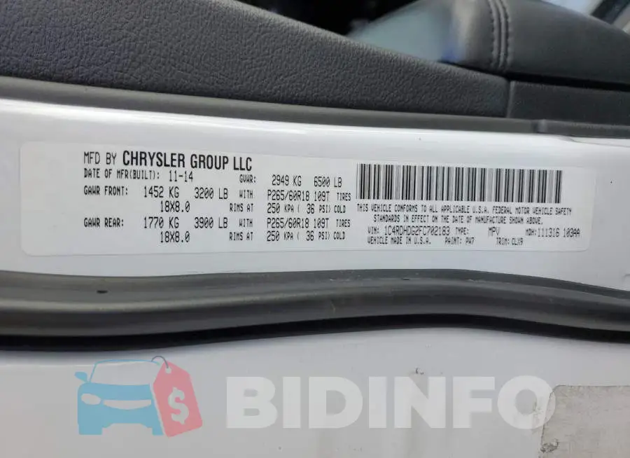 1C4RDHDG2FC702183 Photo# 13