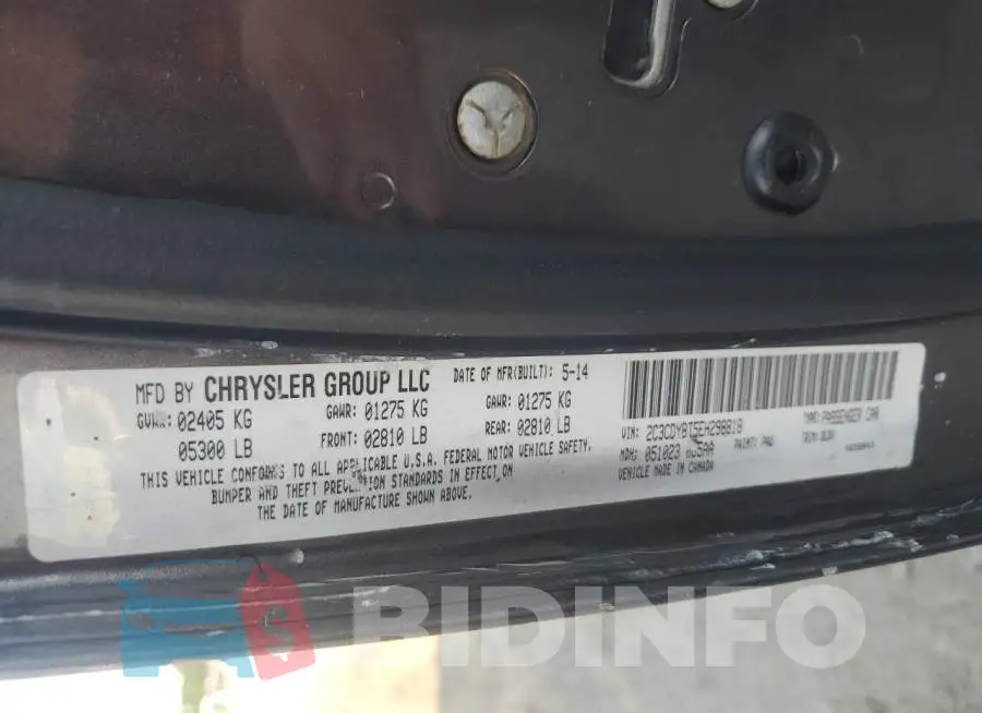2C3CDYBT5EH298818 Photo# 12