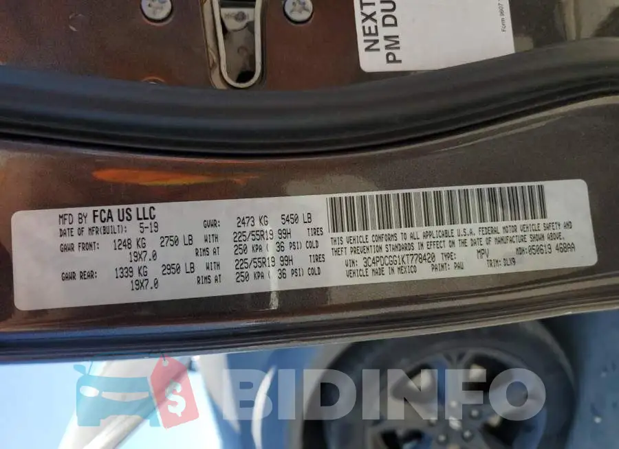 3C4PDCGG1KT778420 Photo# 13